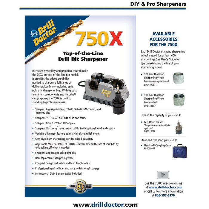 Drill Doctor 750X with Extra Grinding Wheel - Drill Doctor India